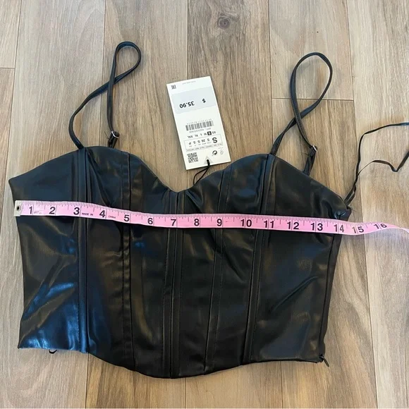 Zara Fake Leather Crop Top - Picture 5 of 6